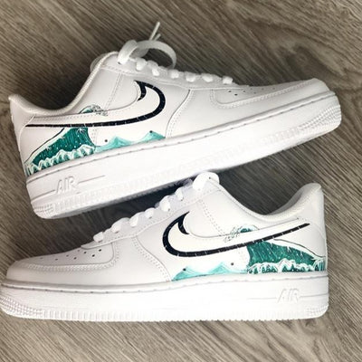 Custom Air Force 1 All White Ocean