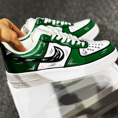 DARKISH GREEN CARTOON AIR FORCE 1 CUSTOM