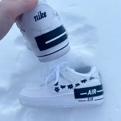 Black White Flower Air Force 1 Shadow