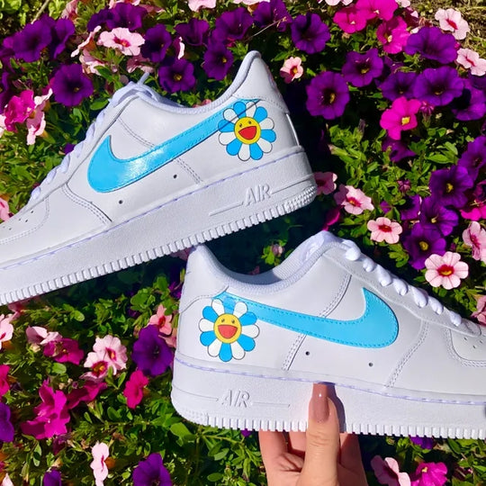 Custom Air Force 1 Baby Blue Takashi Murakami 🌼💖