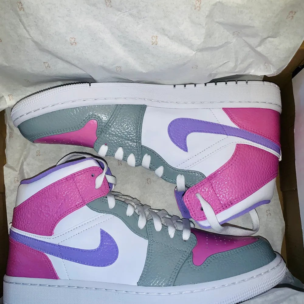 Pink Grey Purple Air Jordan 1 Custom