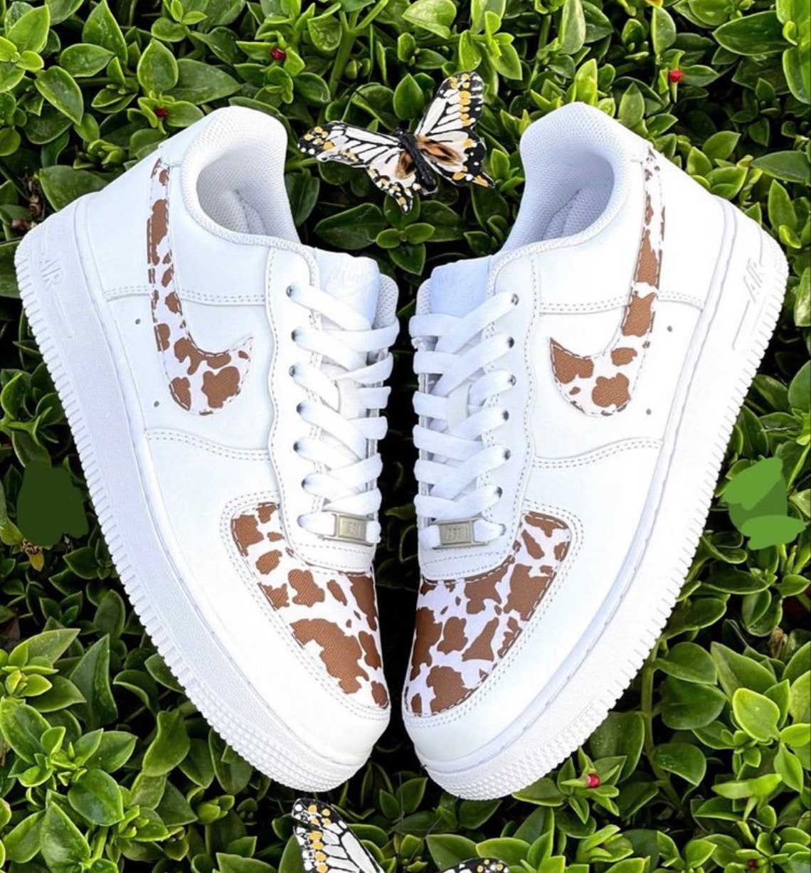 Tan Cow Print Custom Air Force 1s