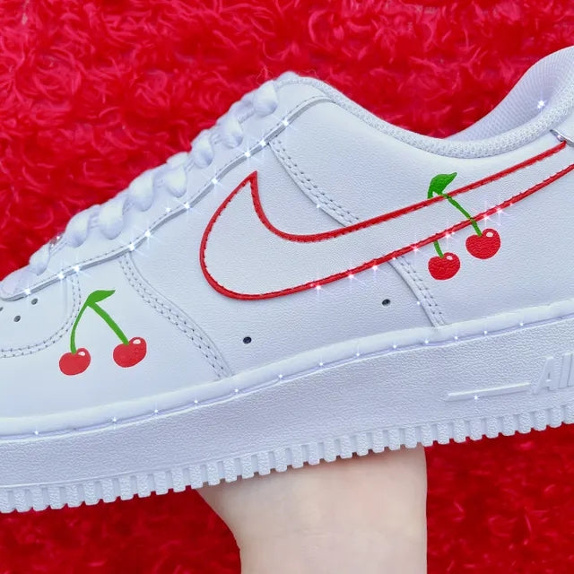 Custom Air Force 1 Handpainted Cherry 🍒