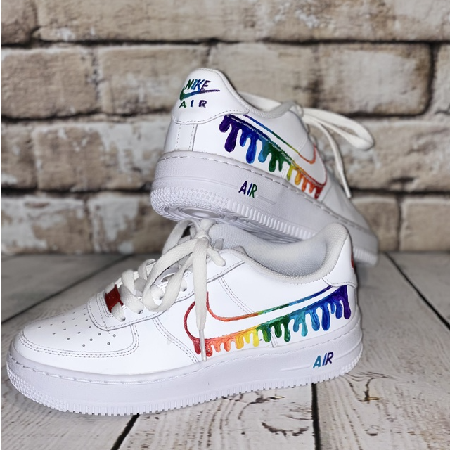 Custom Air Force 1 Rainbow Drip 🌈