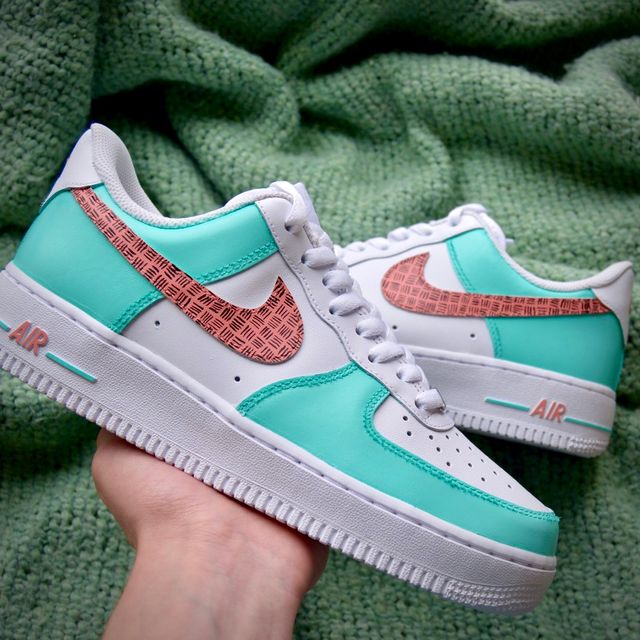 Teal and Pink Colorblock Air Force 1