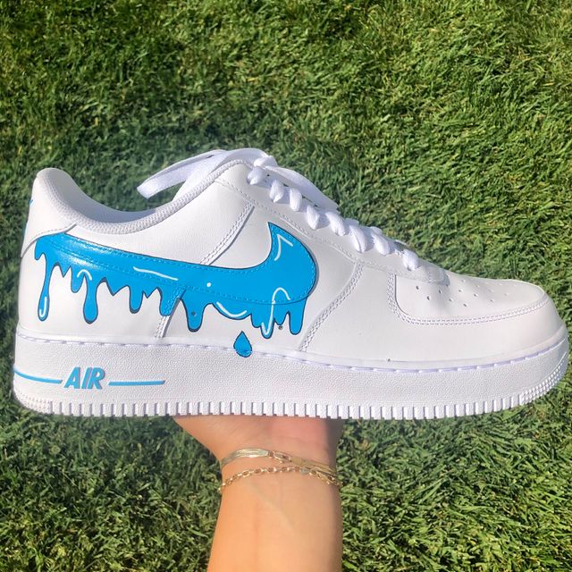 Custom Air Force 1 Baby Blue Drip