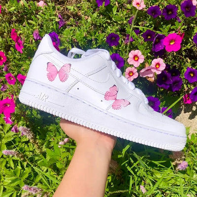 Custom Air Force 1 Baby Pink Butterflies 🦋🌸