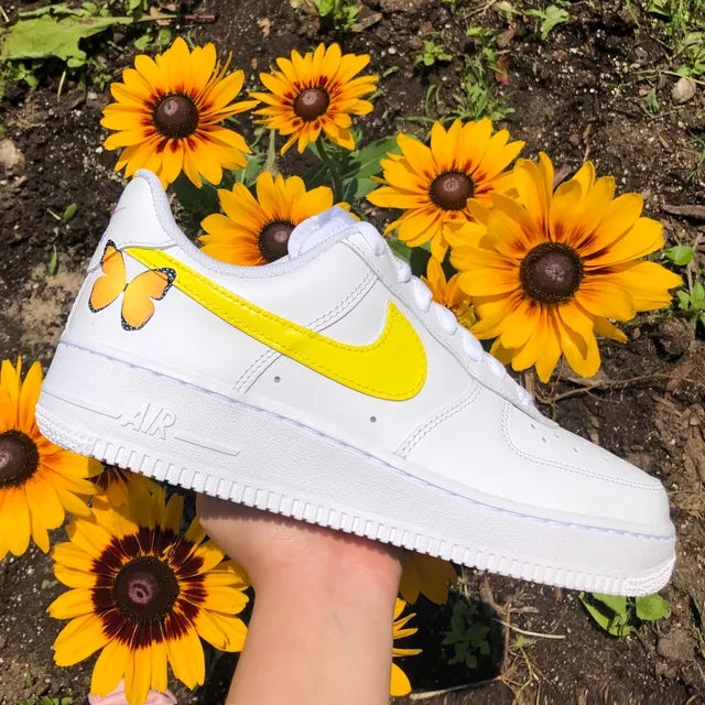 Custom Air Force 1 Yellow Butterfly 💛🦋