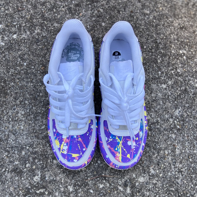 Custom Air Force 1 Purple splatter paint