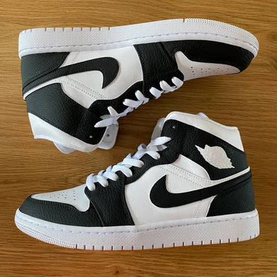 Black White Swoosh Air Jordan 1 Custom