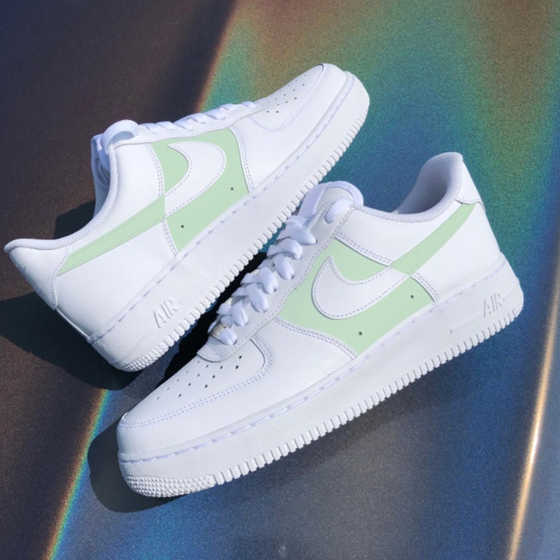 Custom Air Force 1 Colorblock Sage Green