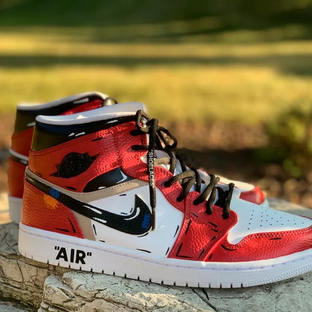 Custom Air Jordan 1 Off White Inspired Cartoon