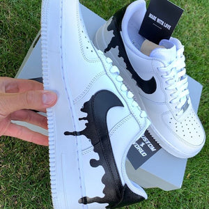 Nike Air Force 1 Black Swoosh Dripp