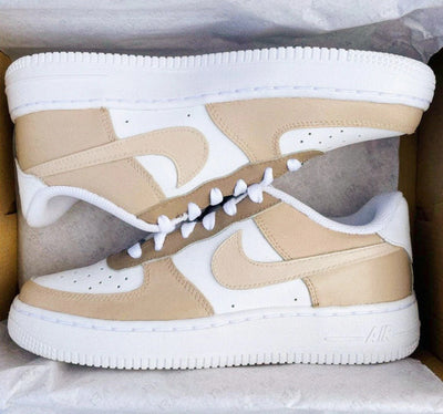 Custom Nike Air Force 1 Beige Tan Earth Neutral Colors