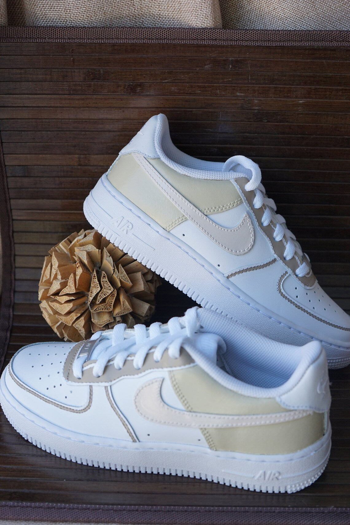 Custom Nike Air Force 1 (AF1s) Beige