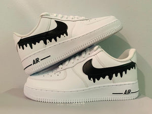 Custom Nike Air Force 1 Swoosh Black - Any Color Drip