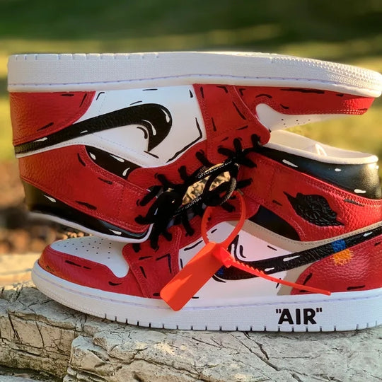 Custom Air Jordan 1 Off White Inspired Cartoon