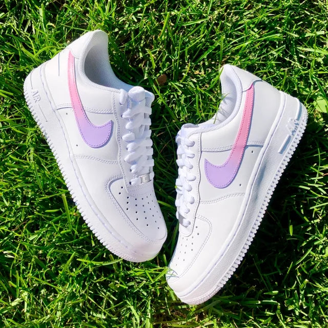 Custom Air Force 1 Swoosh Pink Purple