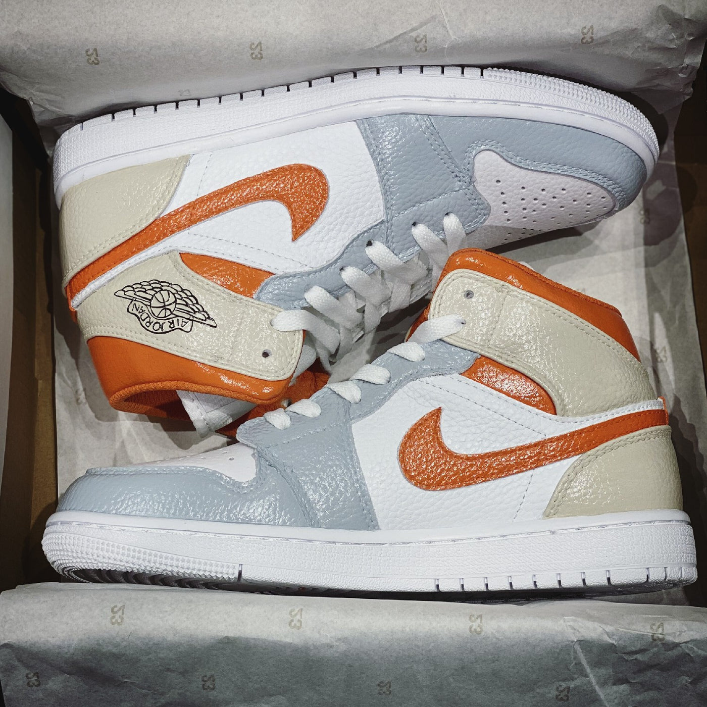 Custom Air Jordan 1 Orange Grey