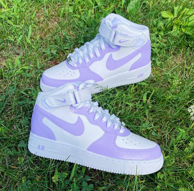 Lilac Custom Nike Air Force 1 Mid Light Purple