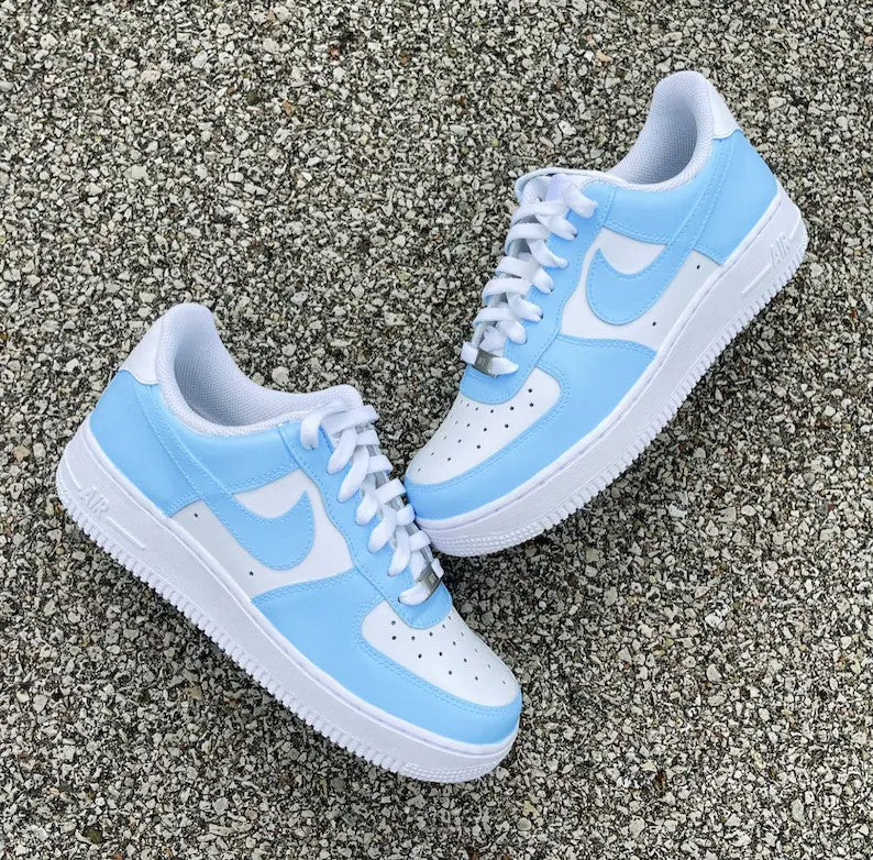 Baby Blue and Lilac Custom Air Force 1 Low/Mid/High Sneakers Low / 11.5 M / 13 W