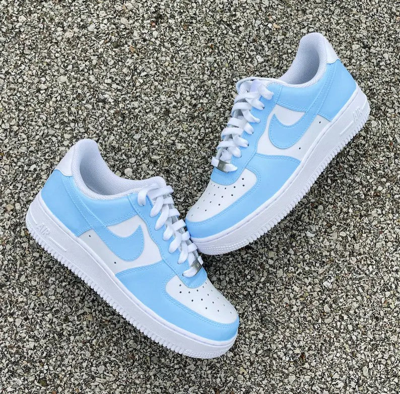 Custom Nike Air Force 1 Colorblock Baby Blue