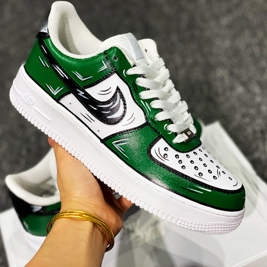 DARKISH GREEN CARTOON AIR FORCE 1 CUSTOM