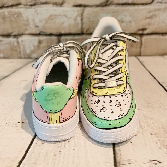 Custom Air Force 1 Pastel Cartoon Cuteness 💗💛💚