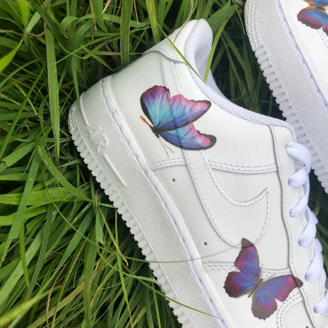 Custom Air Force 1 Dark Fade Butterfly