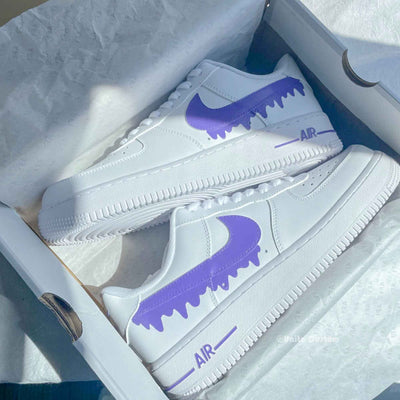 Custom Air Force 1 Swoosh Drip Purple