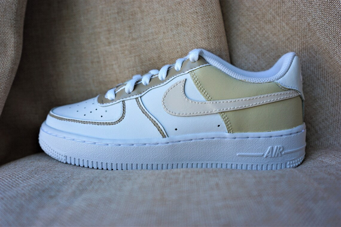 Custom Nike Air Force 1 (AF1s) Beige