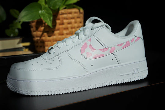 Custom Nike Air Force 1 Cow Print - Pink