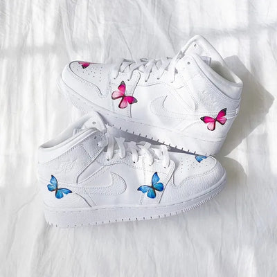 Custom Air Jordan 1 Butterfly Pink Blue