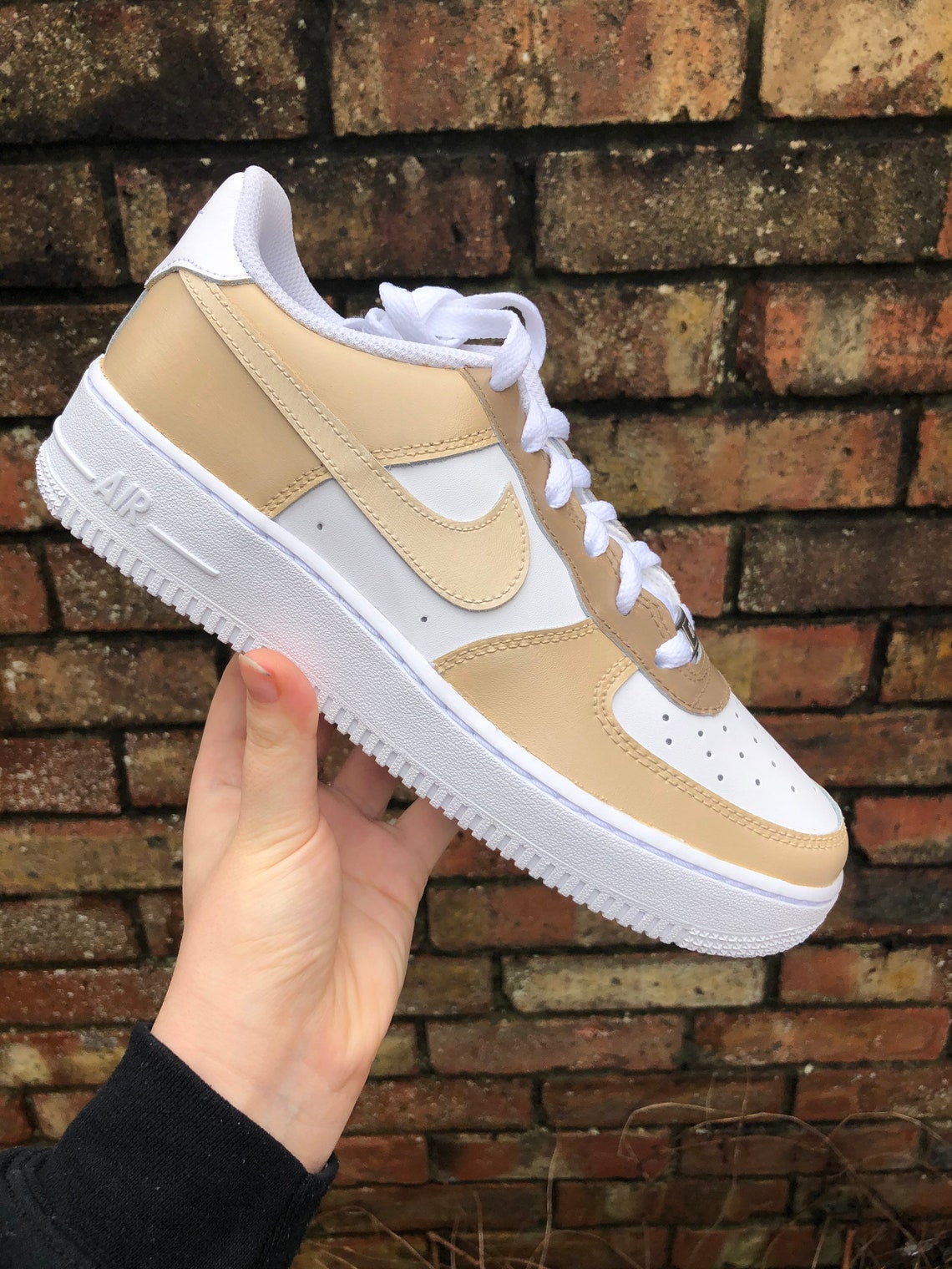 Custom Air Force Ones Neutral Beige AF1s