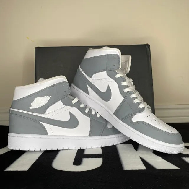 Custom Air Jordan 1 Mid Light Grey