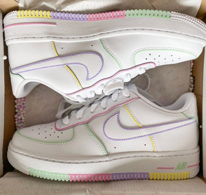 Custom Air Force 1's Colorful Swoosh