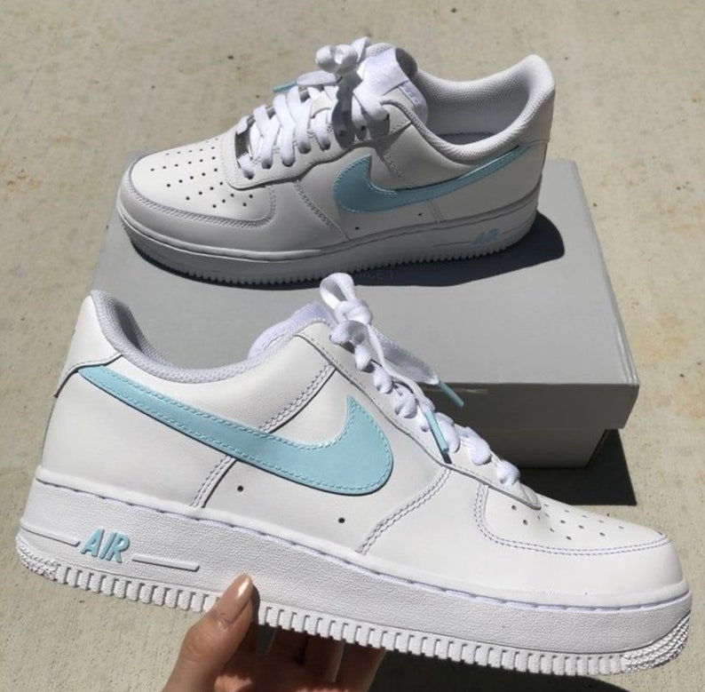 Custom Air Force 1's Pastel Blue