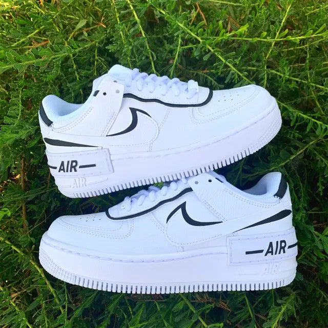 Nike Air Force 1 Shadow White Black Custom