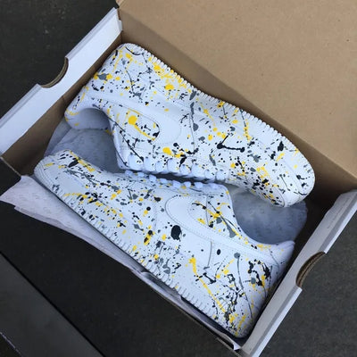 Custom Air Force 1 Splash Yellow Grey Black