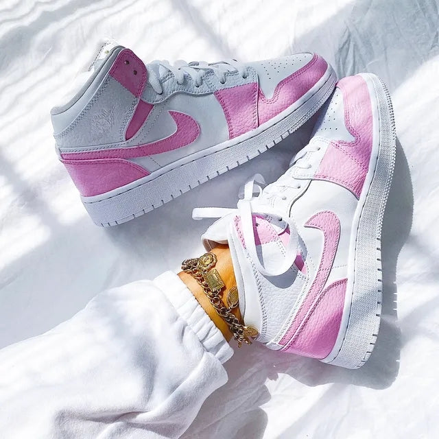 Custom Air Jordan 1 Pink Painted Sneakers