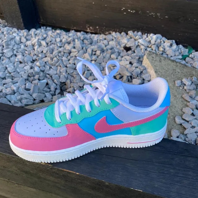 Custom Air Force 1 Geometric Pastel