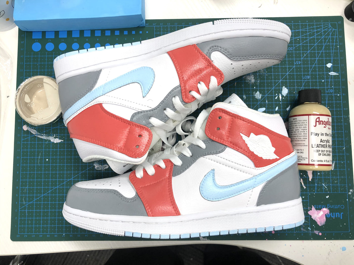 Custom Jordan 1 Gray Red