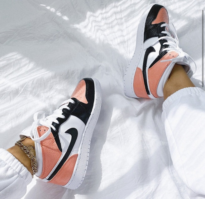 Custom Air Jordan 1 Rust Pink Painted Sneakers