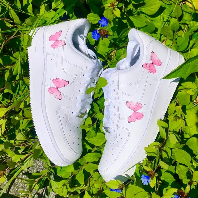 Custom Air Force 1 Baby Pink Butterflies 🦋🌸