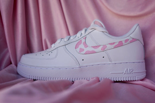 Custom Nike Air Force 1 Cow Print - Pink