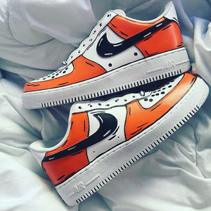 Custom Air Force 1 Orange Cartoon