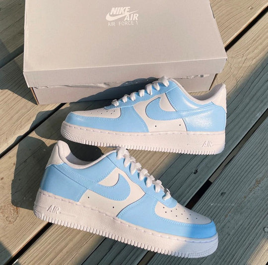 Custom Nike Air Force 1 Colorblock Baby Blue