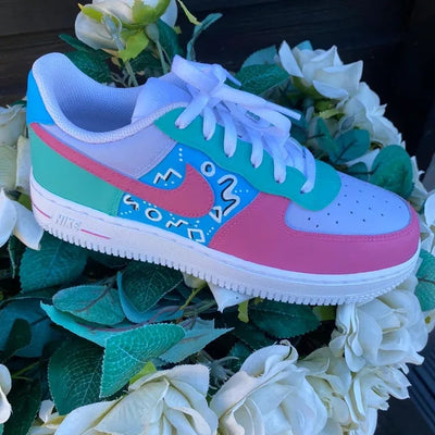 Custom Air Force 1 Geometric Pastel