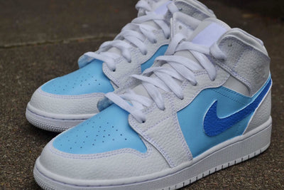 Custom Air Jordan 1 Blue Swoosh