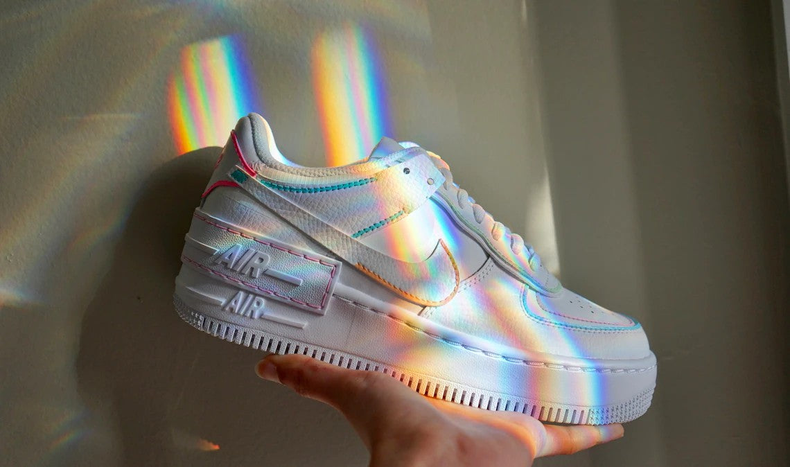 Custom Nike Air Force 1 Shadow Outline Rainbow